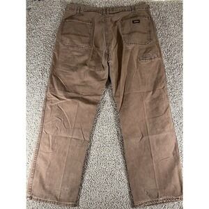 Dickies Pants Mens 42x32 Duck Canvas Baggy Distress Carpenter Faded Brown Skater